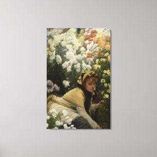 Chrysanthemums by James Tissot Fine Art Canvas Print