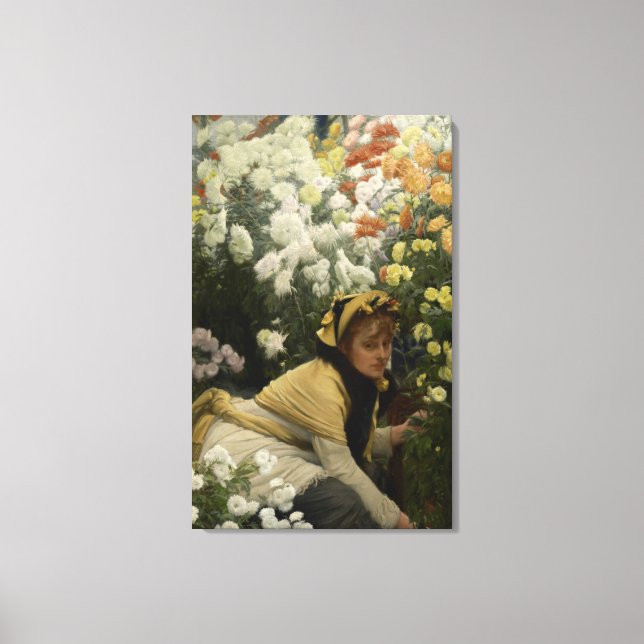 Chrysanthemums by James Tissot Fine Art Canvas Print (Front)