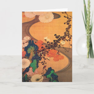 Chrysanthemums by stream card