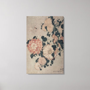 Chrysanthemums (colour woodblock) canvas print