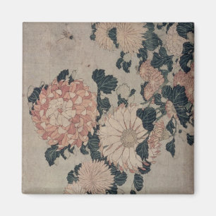 Chrysanthemums (colour woodblock) magnet