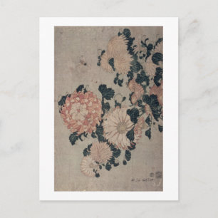 Chrysanthemums (colour woodblock) postcard