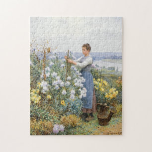 Chrysanthemums   Daniel Ridgway Knight Jigsaw Puzzle