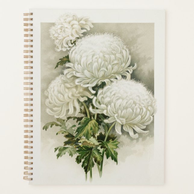 Chrysanthemums – Elegant Vintage Botanical Planner (Front)