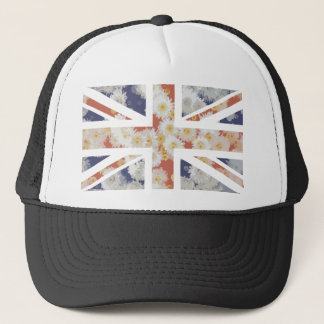 Chrysanthemums Flower Union Jack British(UK) Flag Trucker Hat