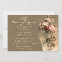 Chrysanthemums in a Bottl Bridal Shower Invitation