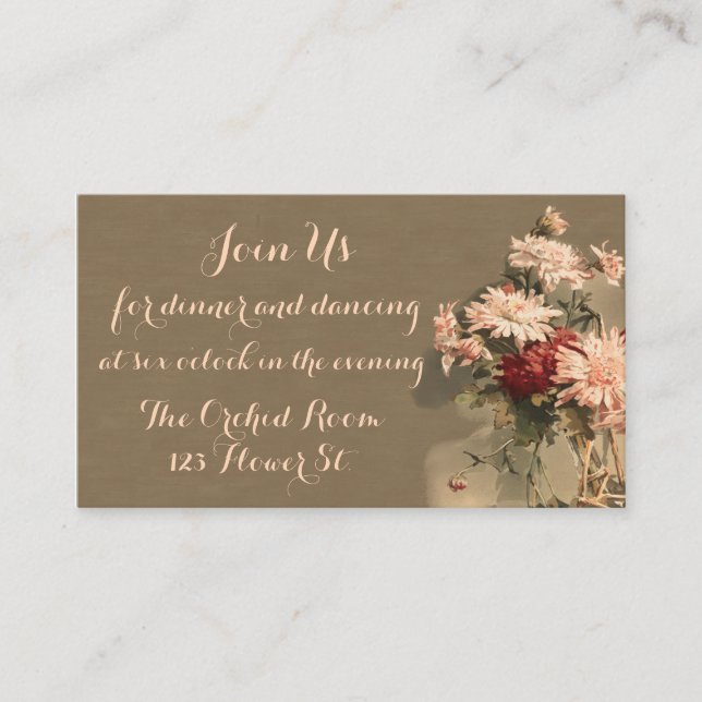 Chrysanthemums in a Bottle Reception Cards (Front)