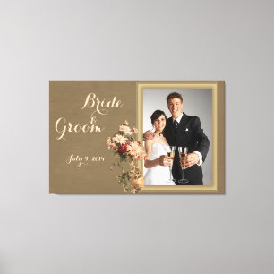 Chrysanthemums in a Bottle Wedding Keepsake Canvas