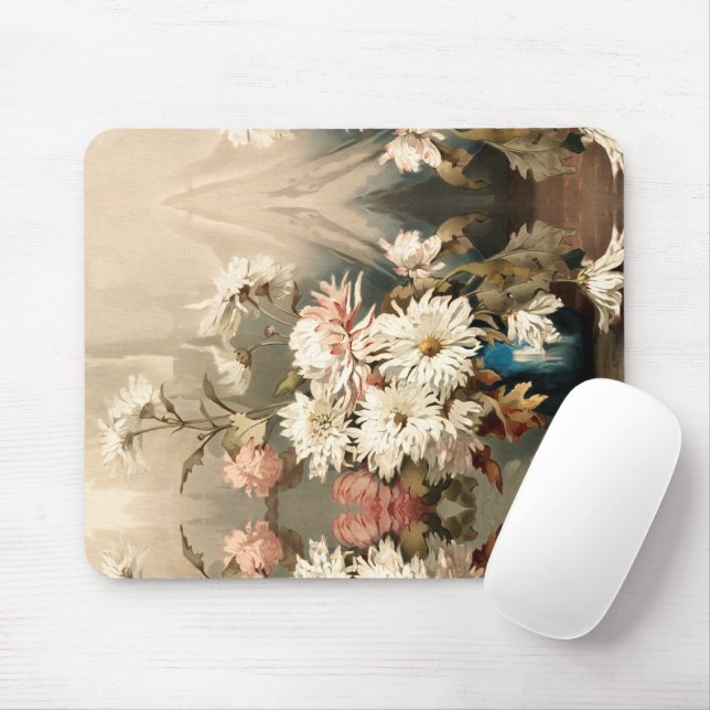 Chrysanthemums,  mouse mat (With Mouse)