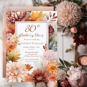 Chrysanthemums Peonies Floral 80th Birthday Party