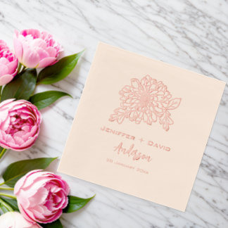 Chrysanthemums Personalised wedding,bridal shower Foil Napkins