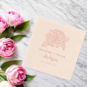 Chrysanthemums Personalized wedding,bridal shower Foil Napkins