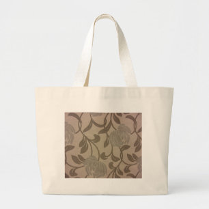 Chrysanthemums -- Silver & Grey Large Tote Bag