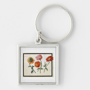 Chrysanthemums (w/c on paper) key ring