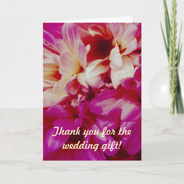 Chrysanthemums Wedding Gift Thank You Card (Front)
