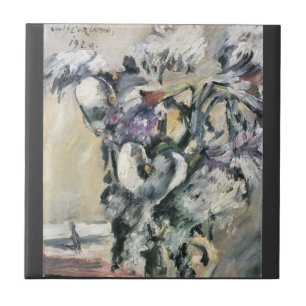 Chrysanthimums and Calla Lillies by Lovis Corinth Tile