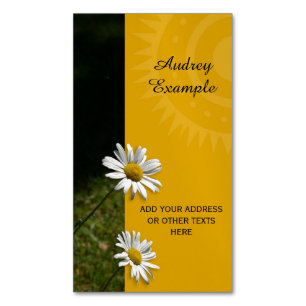 Chrysanths Flowers & Sun + your text & ideas Magnetic Business Card