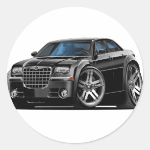 Chrysler 300 Black Car Classic Round Sticker