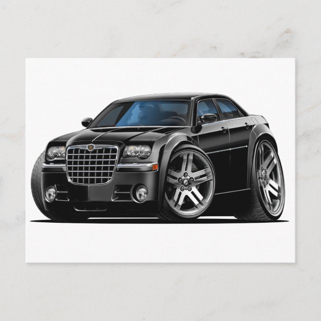 Chrysler 300 Black Car Postcard (Front)