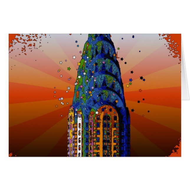 Chrysler Building #5 - Psychedelic Style (Front Horizontal)