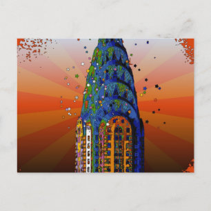 Chrysler Building #5 - Psychedelic Style Postcard