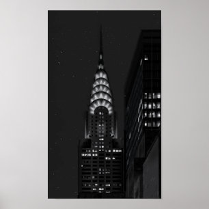 Chrysler building at night poster