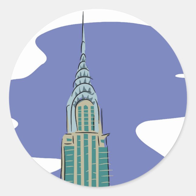Chrysler Building Classic Round Sticker (Front)