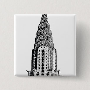 Chrysler Building Dome 15 Cm Square Badge