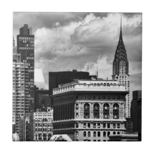 Chrysler Building, Flatiron Building, Sky House BW Tile