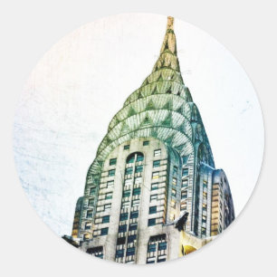 Chrysler Building - Frozen - New York City Classic Round Sticker