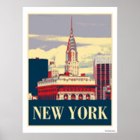 Chrysler Building in Red White Blue