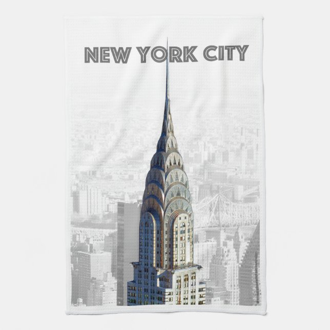 Chrysler Building New York City Tea Towel (Vertical)