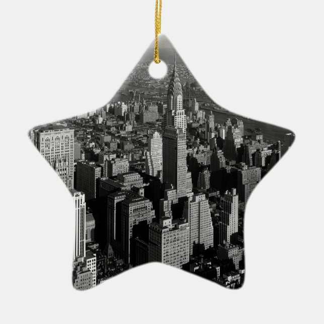 Chrysler Building New York Manhattan Ceramic Tree Decoration (Front)