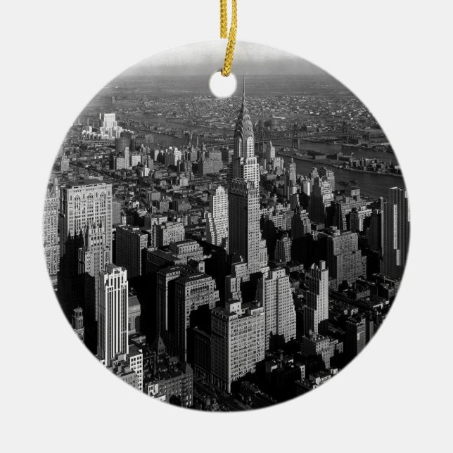Chrysler Building New York Manhattan Ceramic Tree Decoration (Front)
