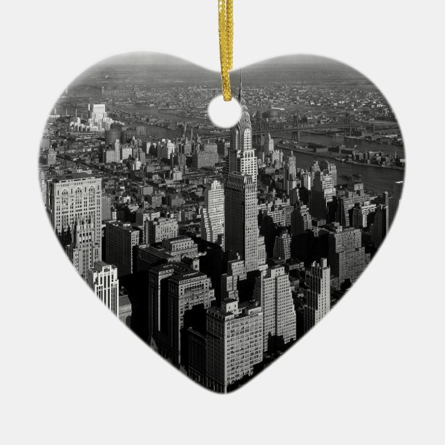 Chrysler Building New York Manhattan Ceramic Tree Decoration (Front)