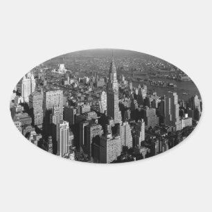 Chrysler Building New York Manhattan Oval Sticker
