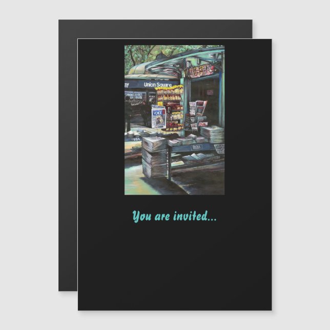 Chrysocolia Morning, Union Square, NYC Magnetic Invitation (Front/Back)