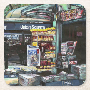 Chrysocolia Morning, Union Square, NYC Square Paper Coaster