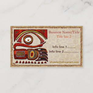 Chu Mtu African Folk Art VENDOR TRADE ARTIFACTS Business Card