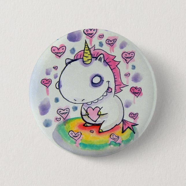 Chubbles the Unicorn 6 Cm Round Badge (Front)