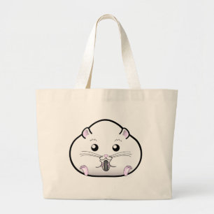 Chubby All White Russian Dwarf Hamster Large Tote Bag