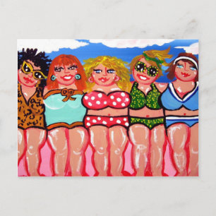 Chubby Beach Divas Friends Postcard