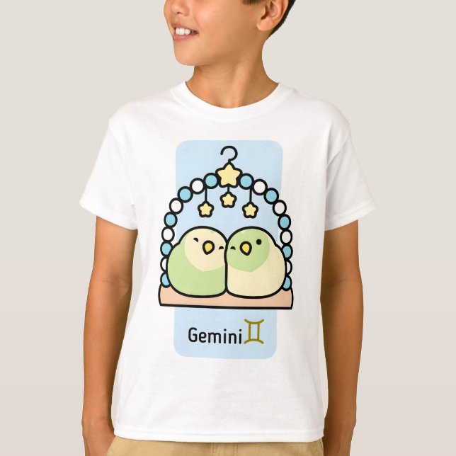 Chubby Bird Zodiac Gemini T-Shirt (Front)