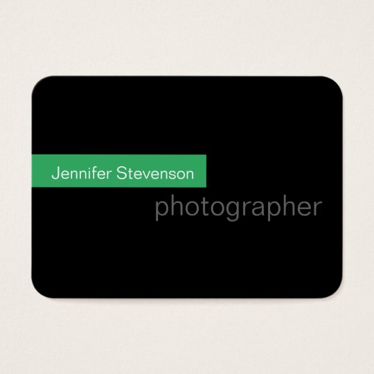 Chubby Black Green Round Photography Business Card