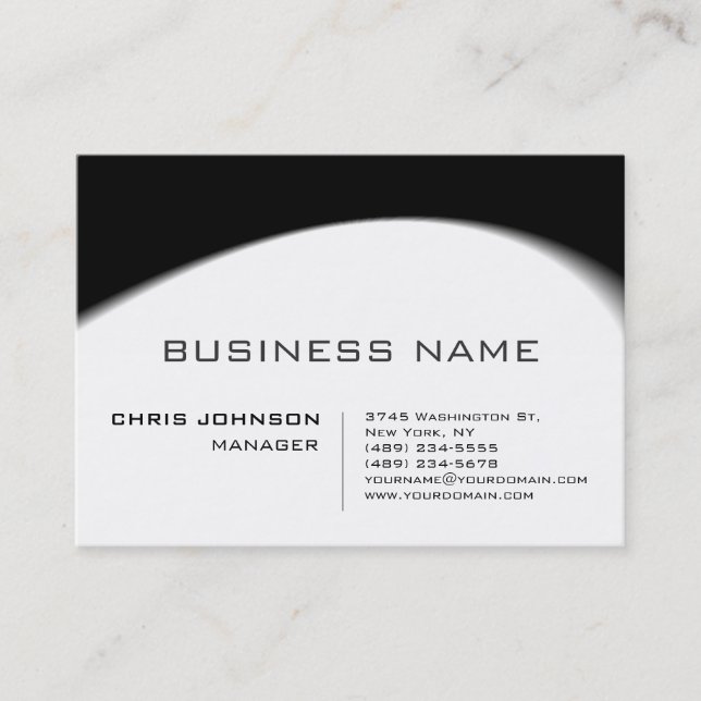 Chubby Black & White Grey Pattern Business Card (Front)