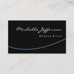 Chubby Blue Spiral Black Grey Script Business Card