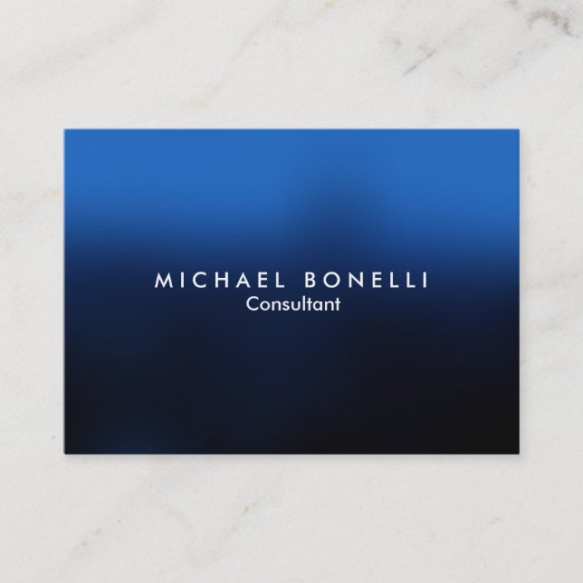Chubby Blue Stylish Minimalist Business Card (Front)