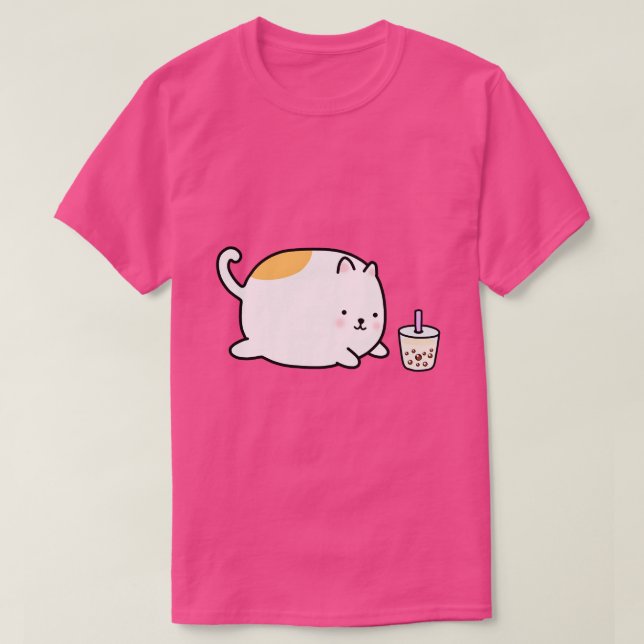Chubby Boba Cat T-Shirt (Design Front)
