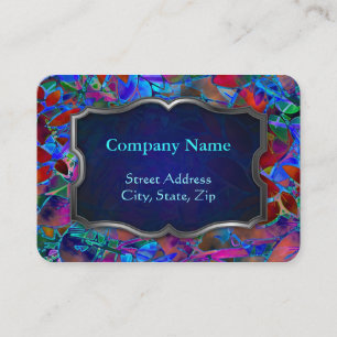 Chubby Business Card Floral Abstract Stained Glass