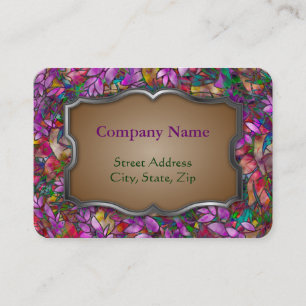 Chubby Business Card Floral Abstract Stained Glass